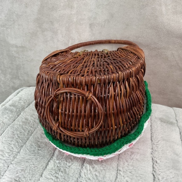 Handmade 12” watermelon picnic basket handbag decorative storage container - Picture 4 of 8